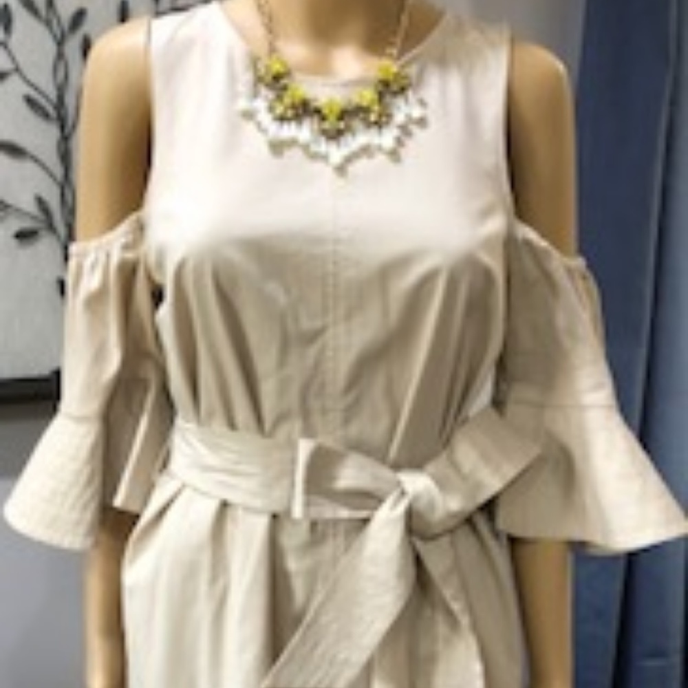 Banana Republic Flutter Sleeve twill Dress - Picture 2 of 5